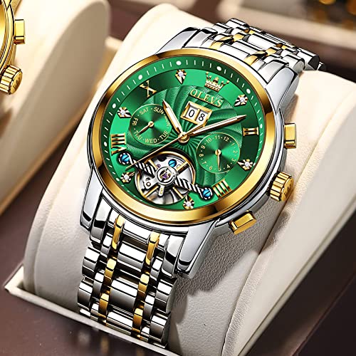 9910: Two tone strap & green dial