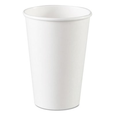 Disposable 16 oz White Paper Hot Cups - 1000 Pack (1000/Carton) - Ideal for Coffee, Tea, Hot Chocolate, and Office/Party Use