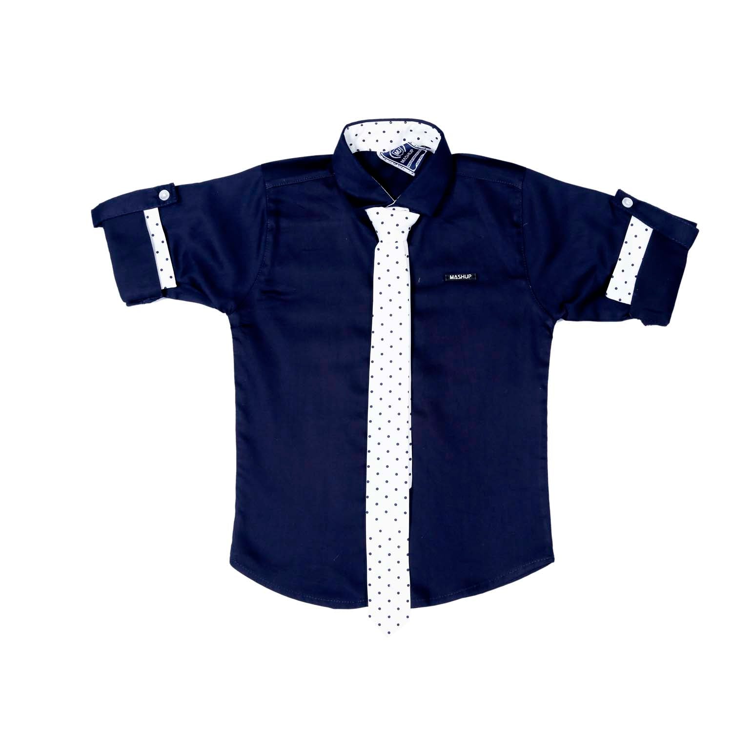 Stylish Navy Blue Solid Party Shirt for Men - Formal & Casual Occasions - Perfect for Weddings, Office Events & Night Out