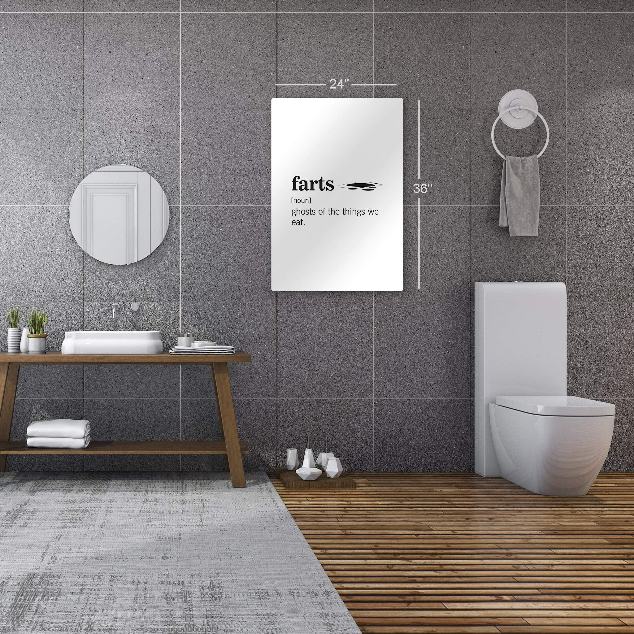 Funny Fart Definition Metal Print - Noun Dictionary Quote Bathroom Wall Art Decor - Ready to Hang 40x30 - Made in USA | Perfect for Toilet Humor, Bathroom Decor & Unique Home Gifts
