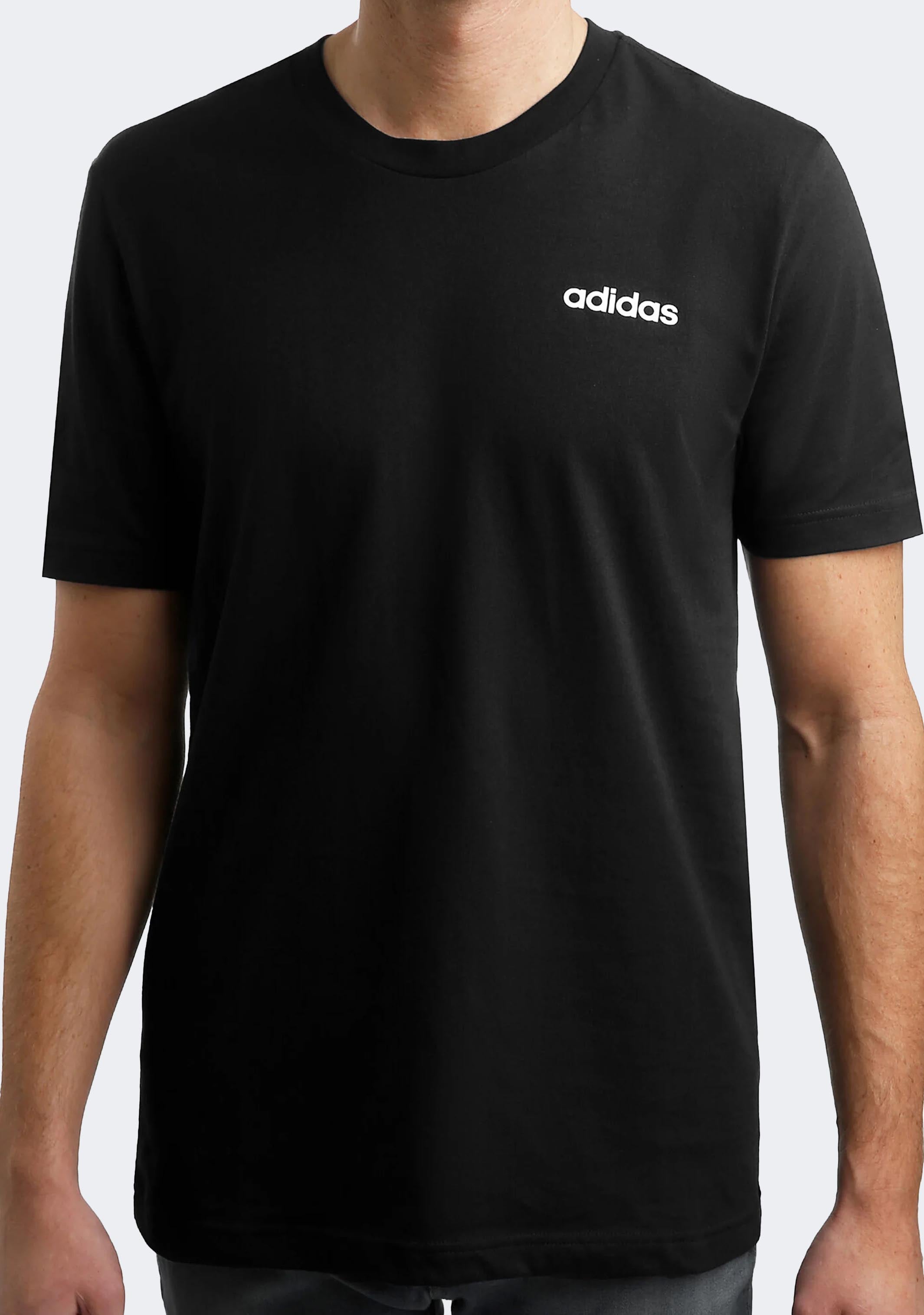 Adidas Men's Essential Plain T-Shirt - Soft Cotton Crew Neck Tee for Casual Wear, Gym & Everyday Comfort