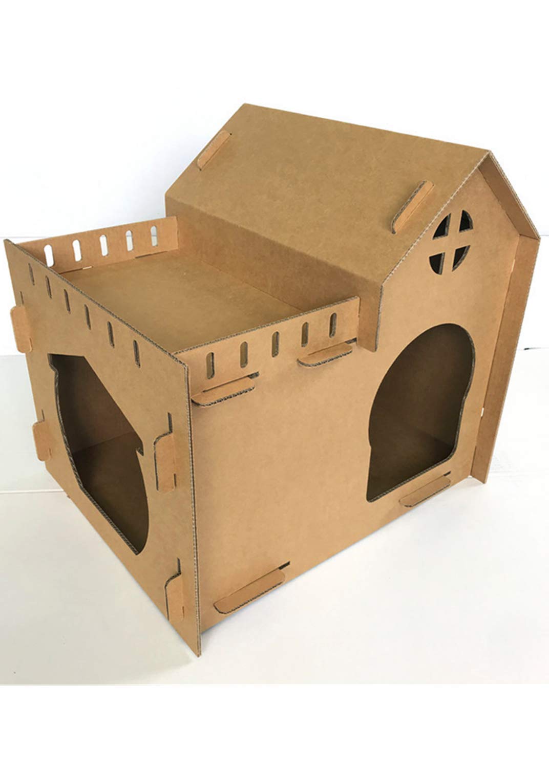 Premium Cardboard Cat House for Indoor Cats - Cozy & Durable Pet Hideaway - Perfect for Playtime, Napping & Stress Relief