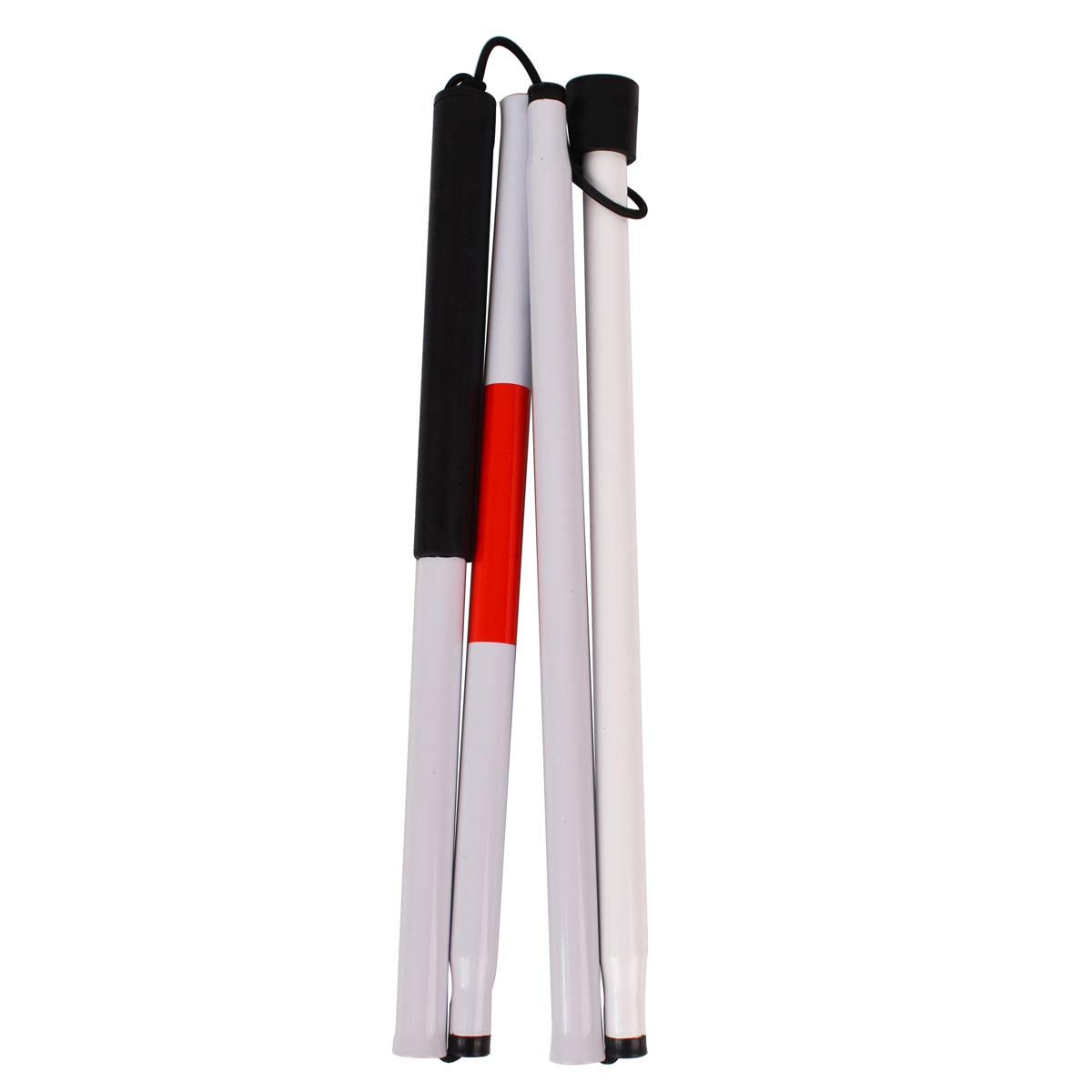 Foldable Walking Cane - Lightweight Aluminum Folding Cane with Reflective Strip for Visually Impaired & Blind People - Adjustable Walking Stick for Indoor/Outdoor Use, Travel & Daily Mobility Support