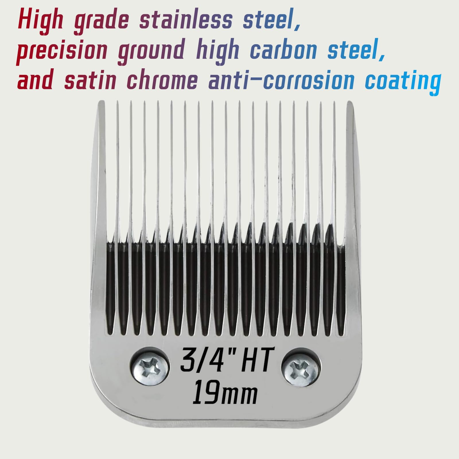 Premium Detachable Ceramic Blade for Dog Grooming - 4 Pack (9.5-19mm Cut Length) - Compatible with Ainds, Oster A5, Wahl KM10 & More - Chrome Silver Finish - Perfect for Professional Groomers & Pet Owners at Home