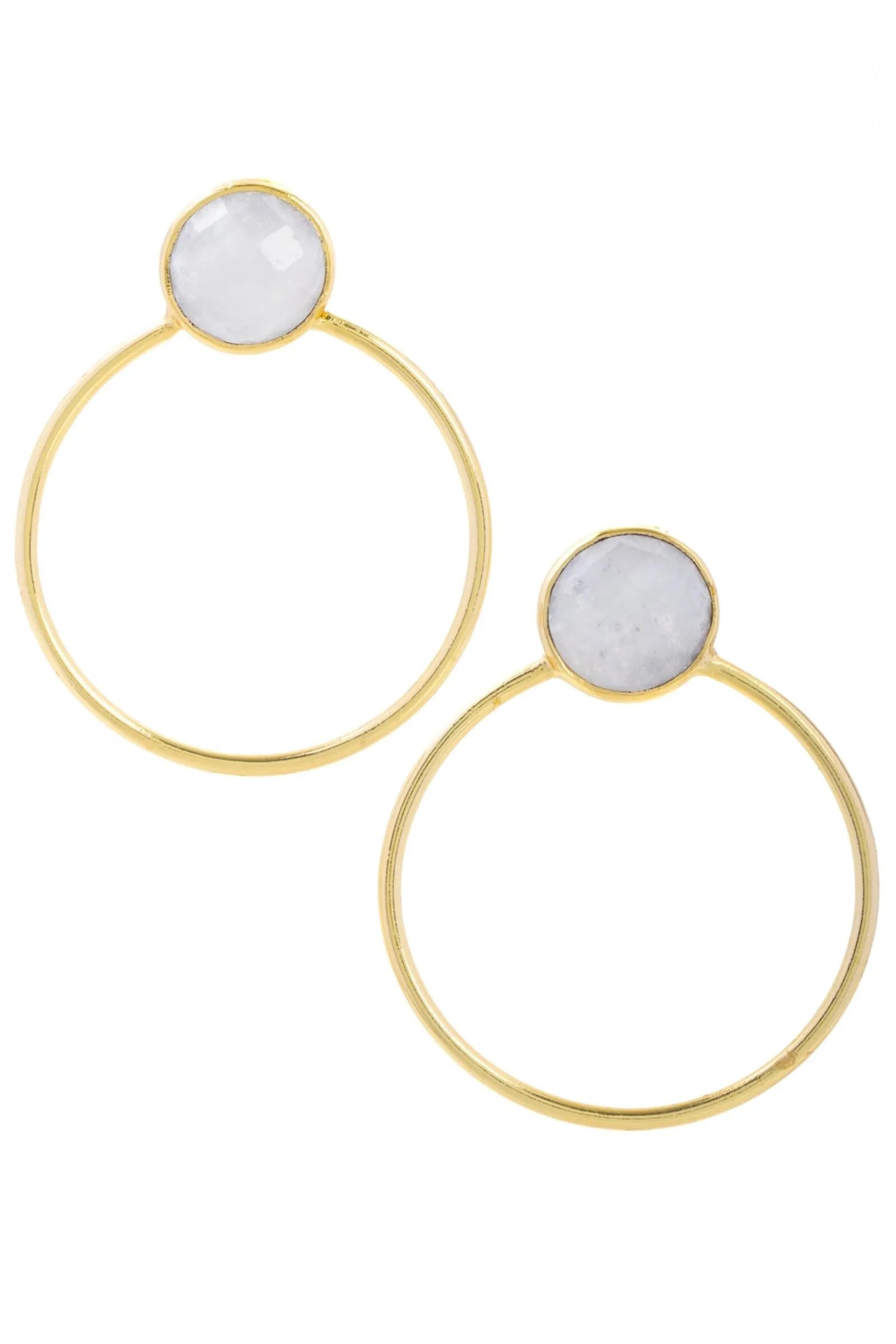 Gemstone Stud Hoop Earrings for Women - Dainty Gold/Silver Hoops with Natural Stones - Perfect for Everyday Wear, Gift Giving & Special Occasions