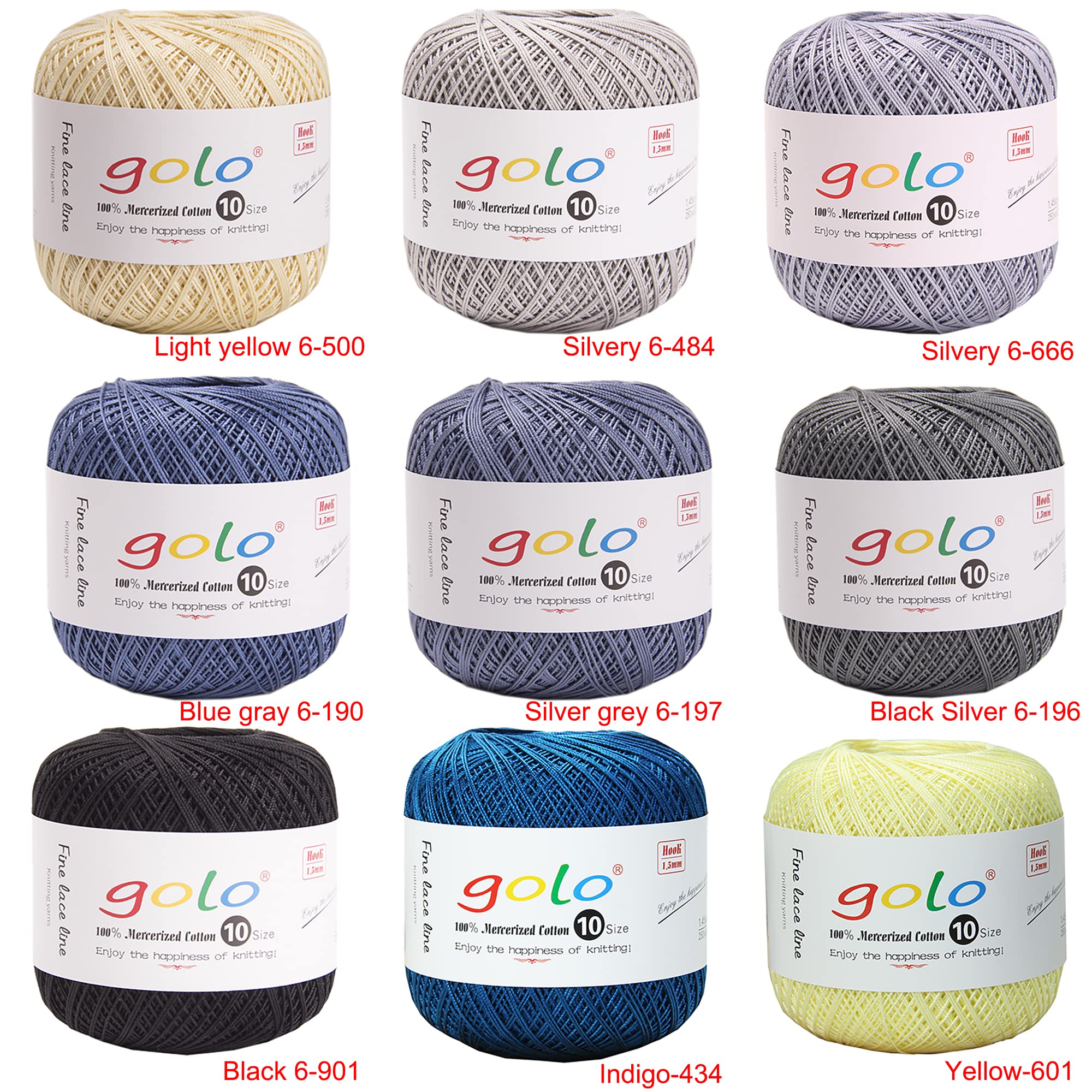 Golo Size 10 Crochet Thread Yarn - 100% Cotton Knitting Yarn for Crochet, Embroidery & Crafts (Light Pink-608) - Perfect for Doilies, Amigurumi & Home Decor Projects