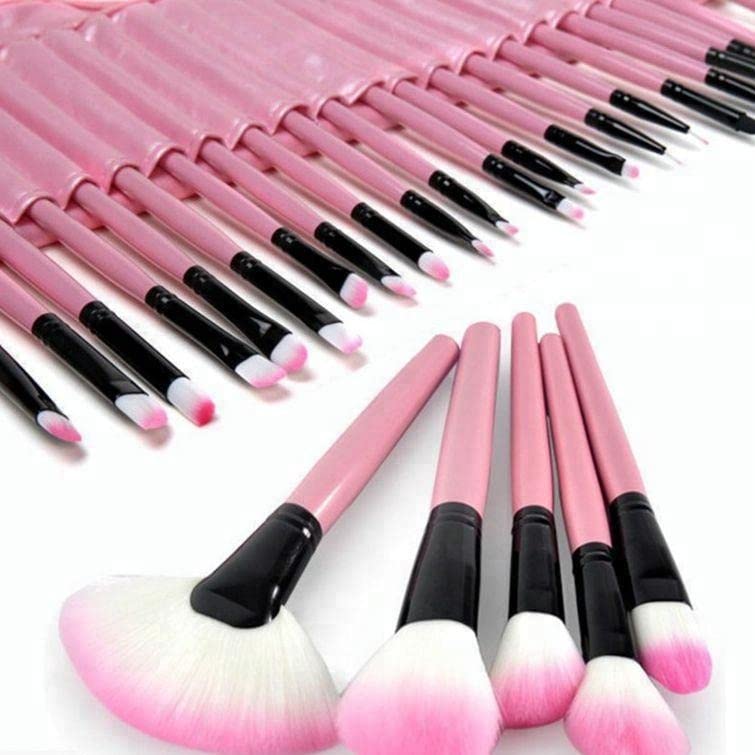 AVTY Professional 32-Piece Makeup Brush Set - Premium Synthetic Foundation, Blending, Powder, Blush, Eyeshadow & Eyeliner Brushes with PU Leather Case | Perfect for Makeup Artists, Beginners & Travel