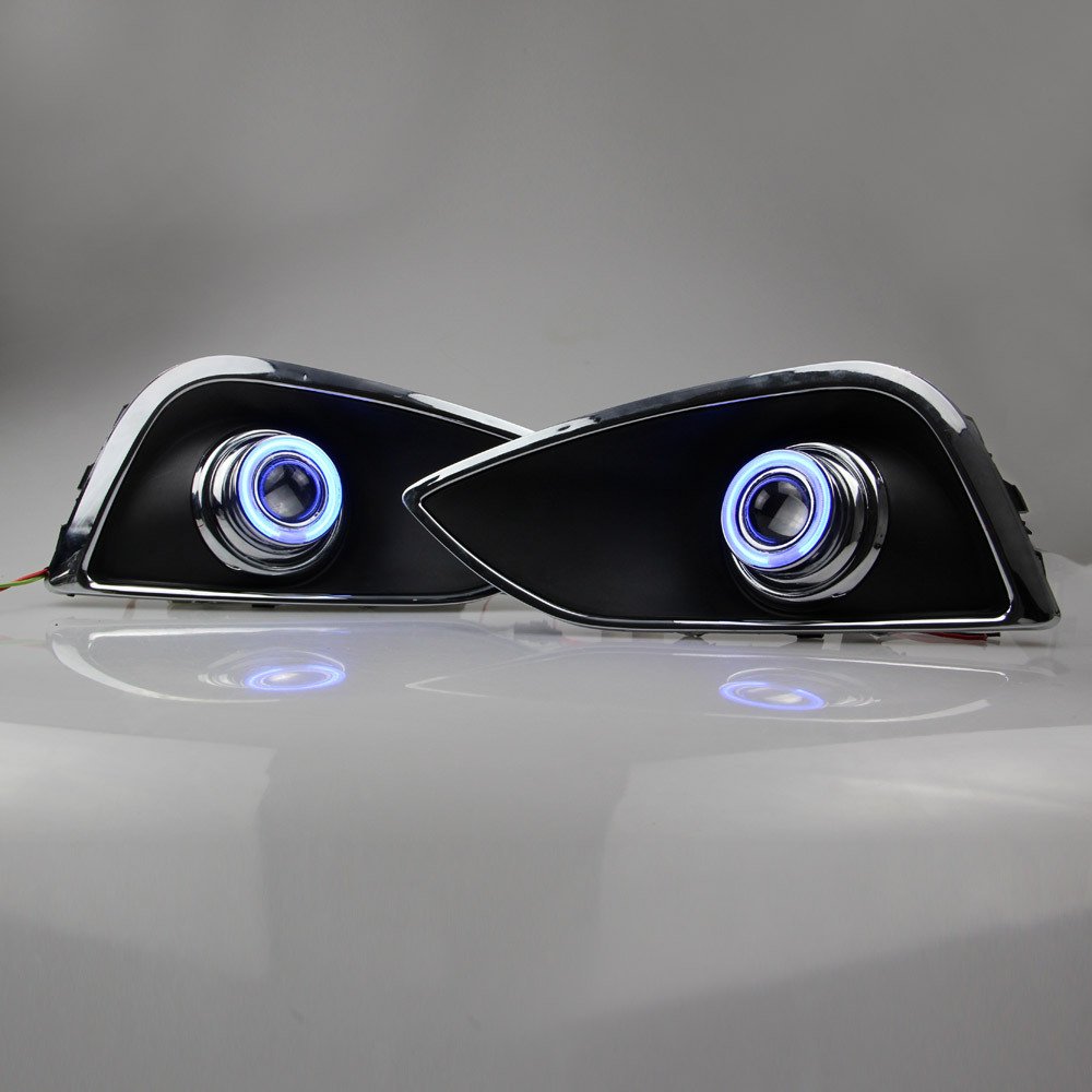 LED Angel Eyes DRL Fog Lights Kit for Hyundai IX35 2011-2014 - Bright White Halo Rings for Enhanced Visibility & Style - Perfect for Night Driving & Custom Car Upgrades