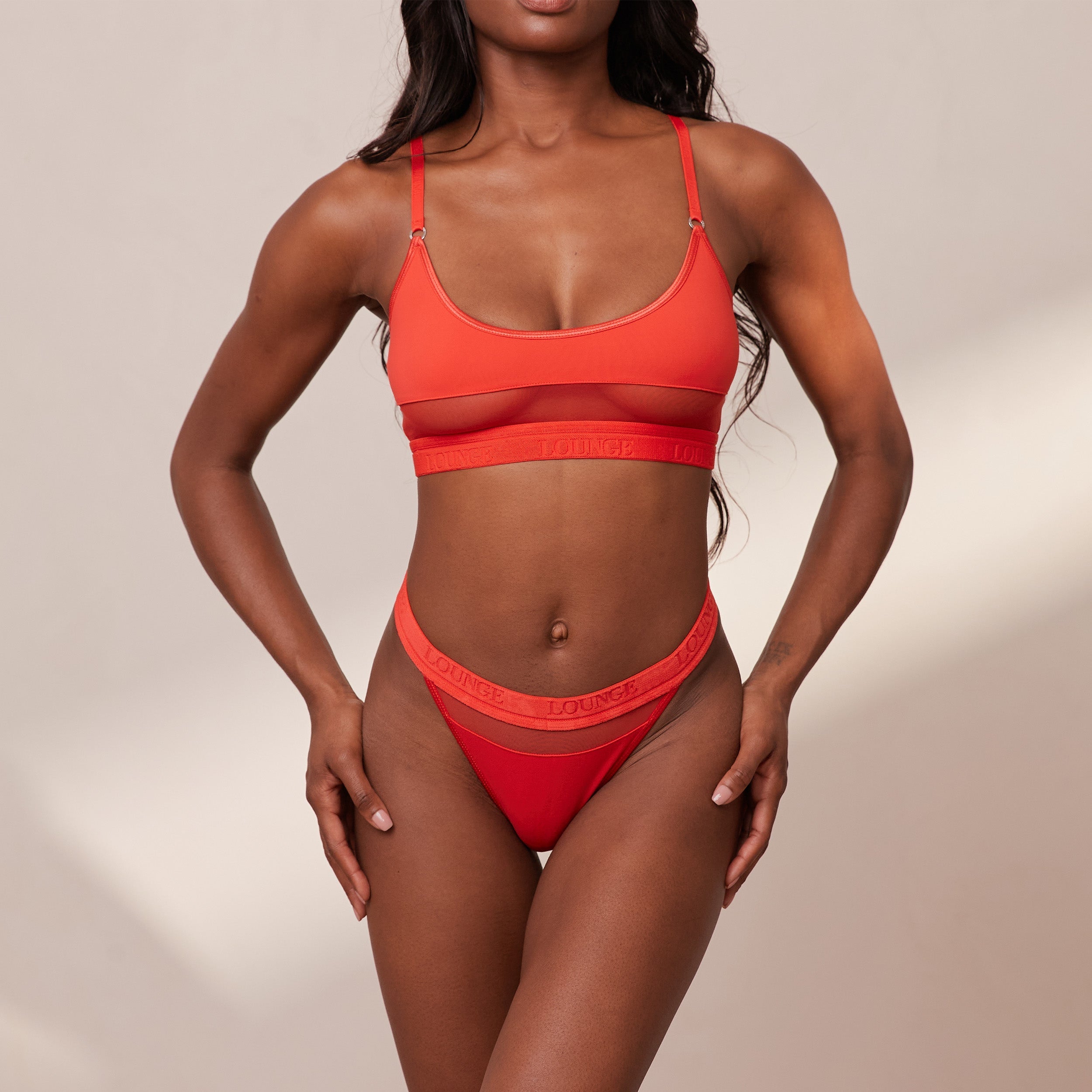 Sexy Red Mesh Bra & Thong Briefs Set - Comfortable Lingerie for Women | Perfect for Date Night, Valentine's Day & Boudoir Photography
