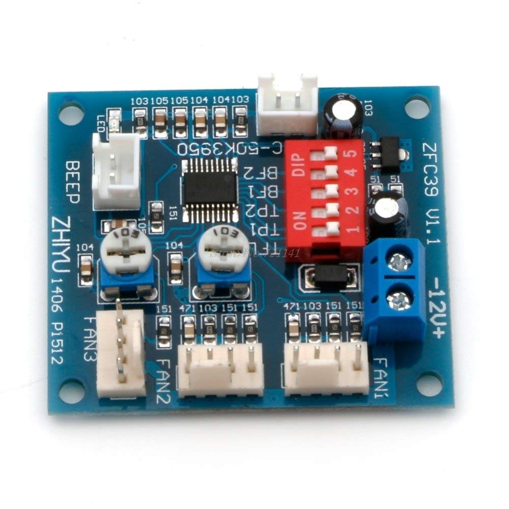 12V PWM PC CPU Fan Speed Controller with Temperature Control & High-Temp Alarm - Ideal for Computer Cooling, Gaming Rigs, and Server Cabinets