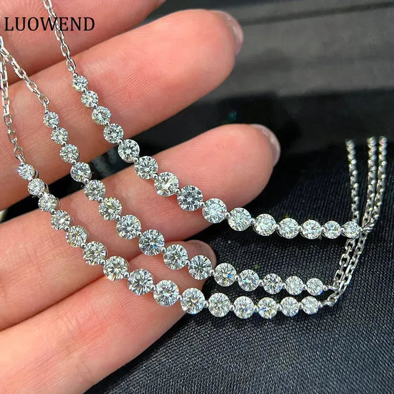 18K White Gold Necklace with 1.35ct Real Natural Diamonds - Elegant Smile Pendant for Women | Perfect for Parties, Office Wear & Special Occasions