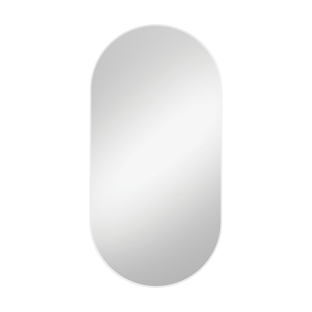 Fienza FMP60120W Empire Matte White Framed Mirror 24x47 Inches - Modern Bathroom & Bedroom Wall Mirror for Home Decor, Vanity, Dressing Room, Entryway