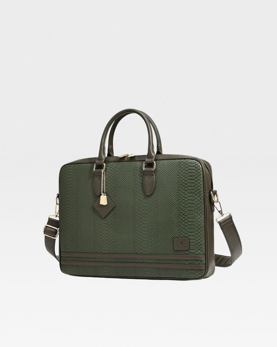 Apollo 1 Olive Green Laptop Bag - Waterproof & Lightweight 15.6 Inch Computer Case for Work, Travel & College | Durable Business Backpack with USB Charging Port