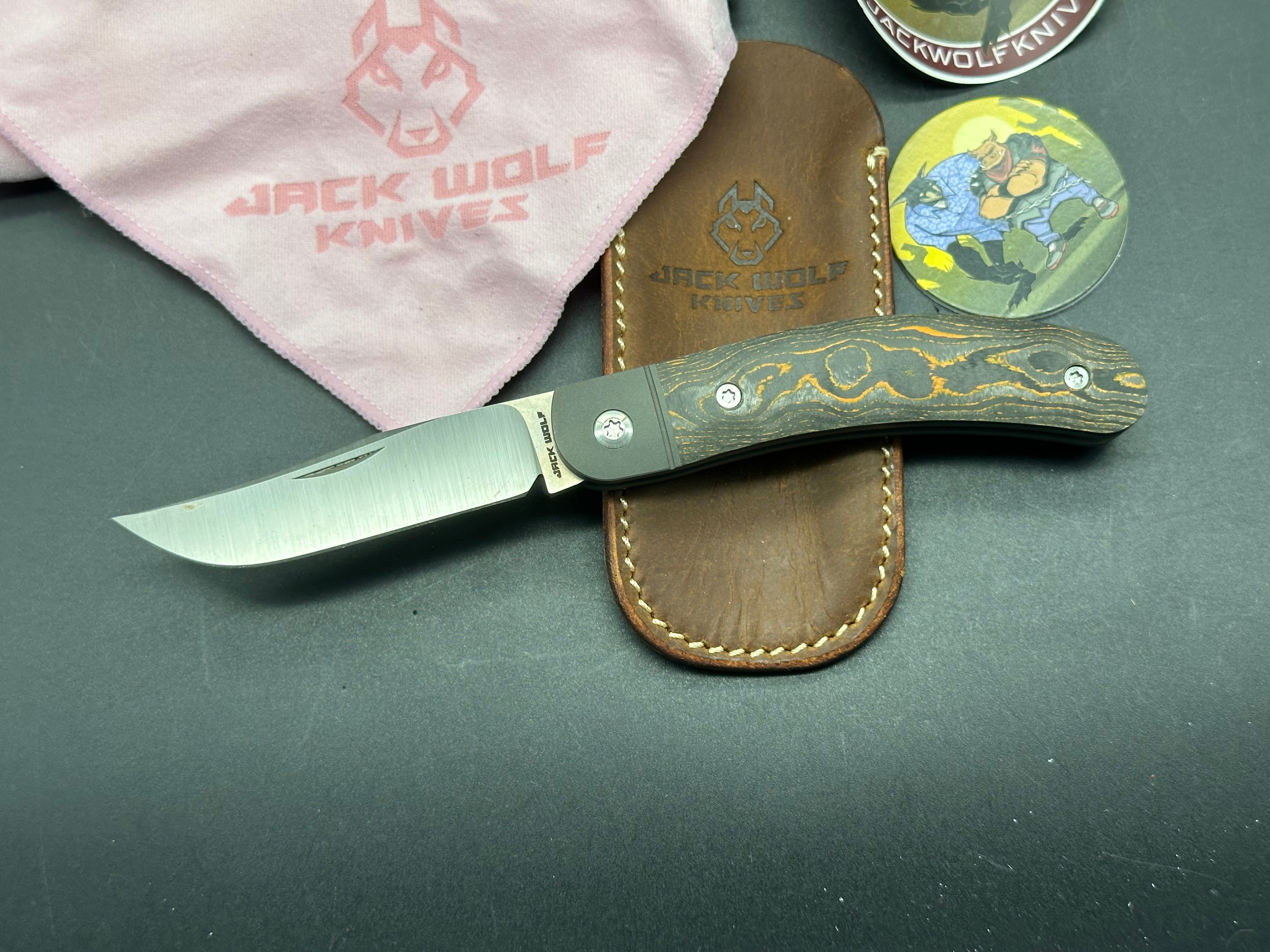 Jack Wolf Javelina Jack Orange Camo Carbon Hunting Knife - Premium Outdoor Survival Tool for Camping, Hiking & Bushcraft
