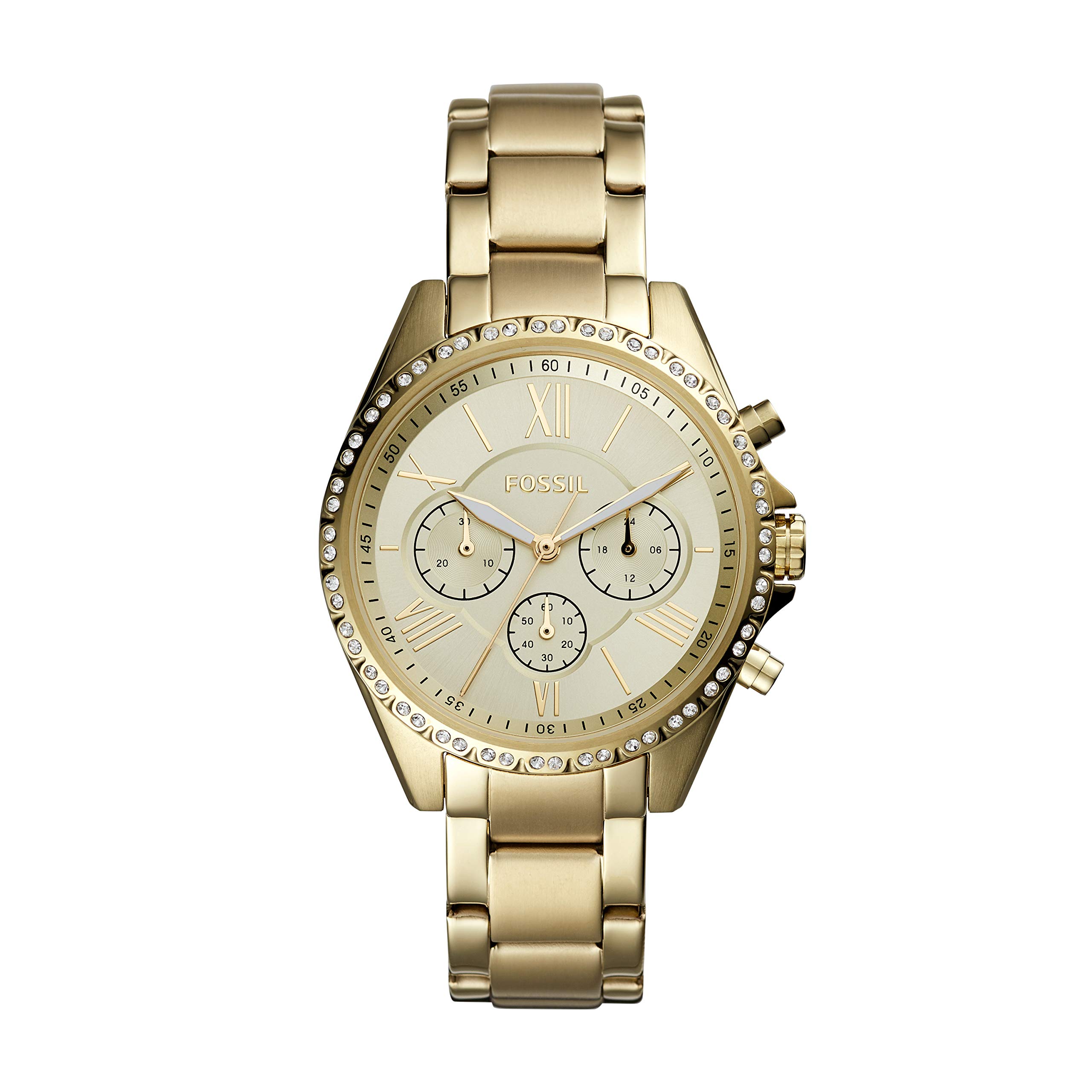 Fossil Women's Modern Courier Stainless Steel Chronograph Dress Watch - Elegant Quartz Timepiece for Business, Office & Formal Occasions