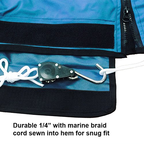 Heavy Duty T-Top Boat Cover for Center Console Boats up to 26ft - Waterproof & UV Resistant Marine Grade Fabric (Blue) - Perfect for Outdoor Storage, Mooring & Trailering Protection