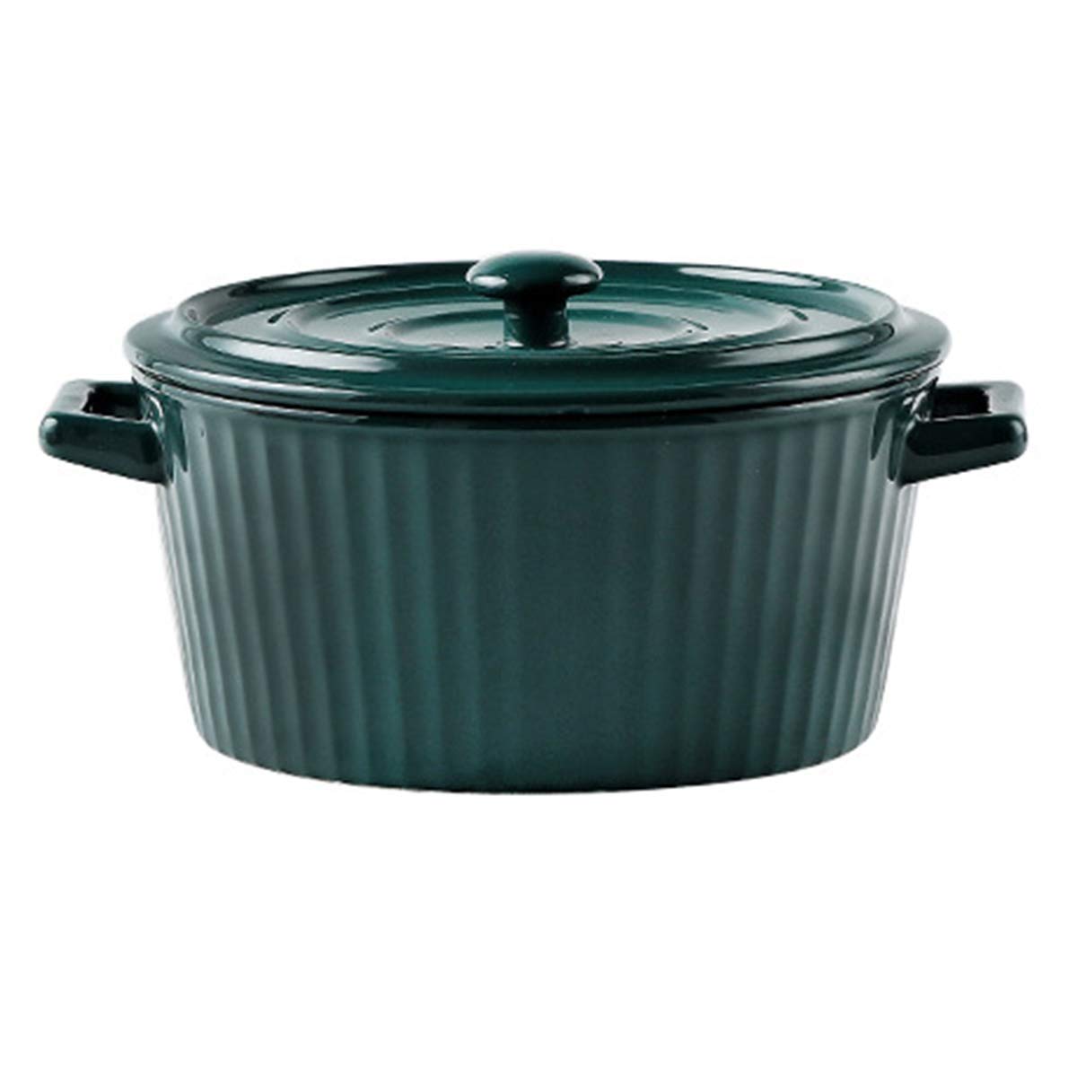 Ceramic Salad Bowl with Lid - Oven Safe Rice, Fruit, Instant Noodle & Dessert Bowl - Eco-Friendly Green Kitchenware for Home, Restaurant & Meal Prep