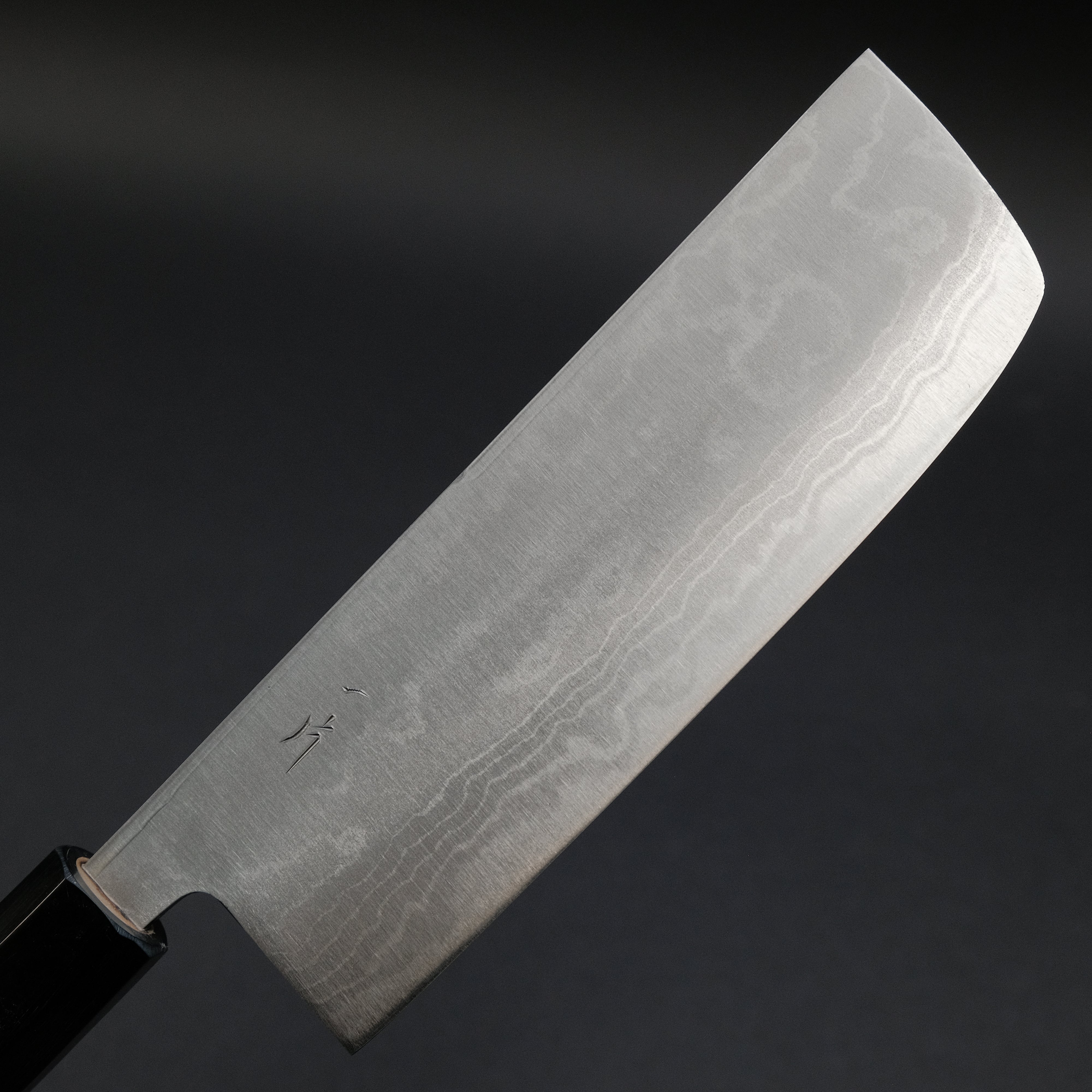 Hitohira GR Blue #2 Damascus Nakiri Knife 165mm - Japanese Chef Knife with Ho Wood Handle - Perfect for Slicing Vegetables, Herbs & Sushi Prep
