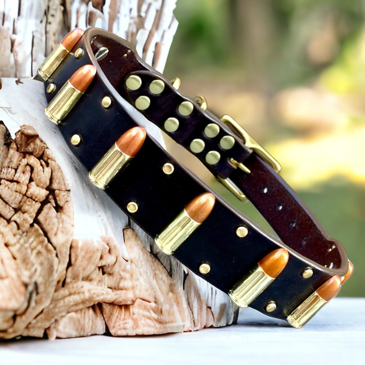 Premium Genuine Leather Dog Collar with Heavy-Duty Buckle - Durable & Stylish for Large & Medium Dogs - Perfect for Training, Walking & Outdoor Adventures