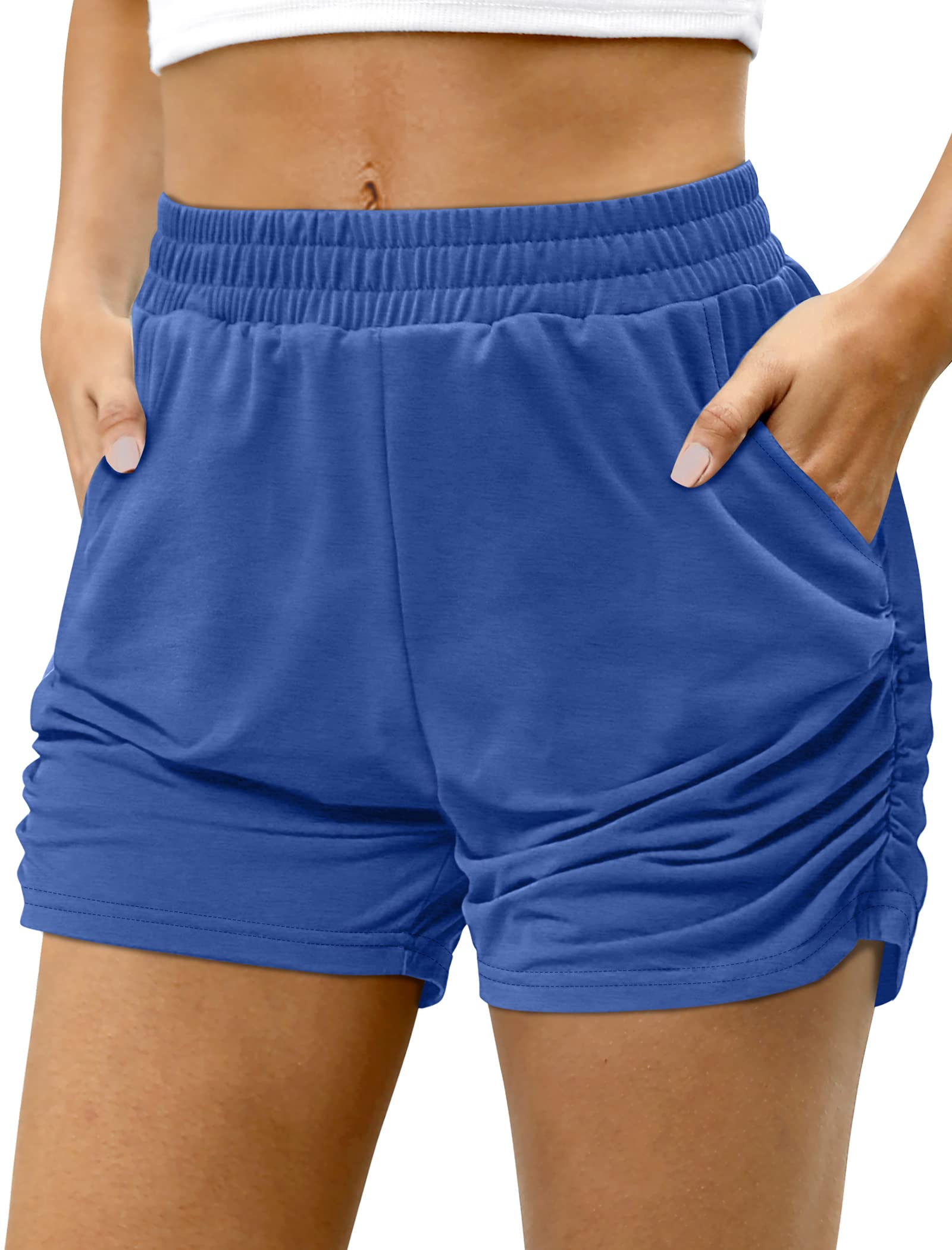 Aloodor Women's Casual Summer Athletic Shorts with Pockets - Comfortable Workout & Lounge Shorts for Running, Yoga, and Everyday Wear