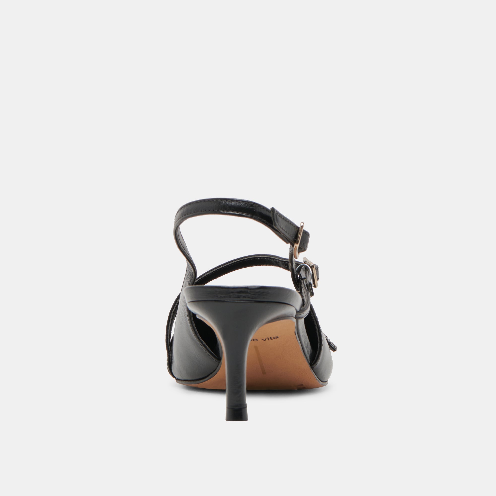 PAMLA Mid Heel Wide Width Shoes - Midnight Crinkle Patent Leather Pumps for Women | Comfortable Office Work & Evening Party Wear | re:vita Collection