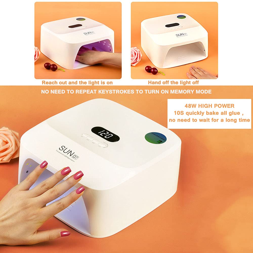 48W Cordless LED Gel Nail Lamp - Rechargeable Professional UV Nail Dryer with Wireless Portable Design for Fingernails & Toenails | Perfect for Home Manicures, Salon Use & Travel Nail Care