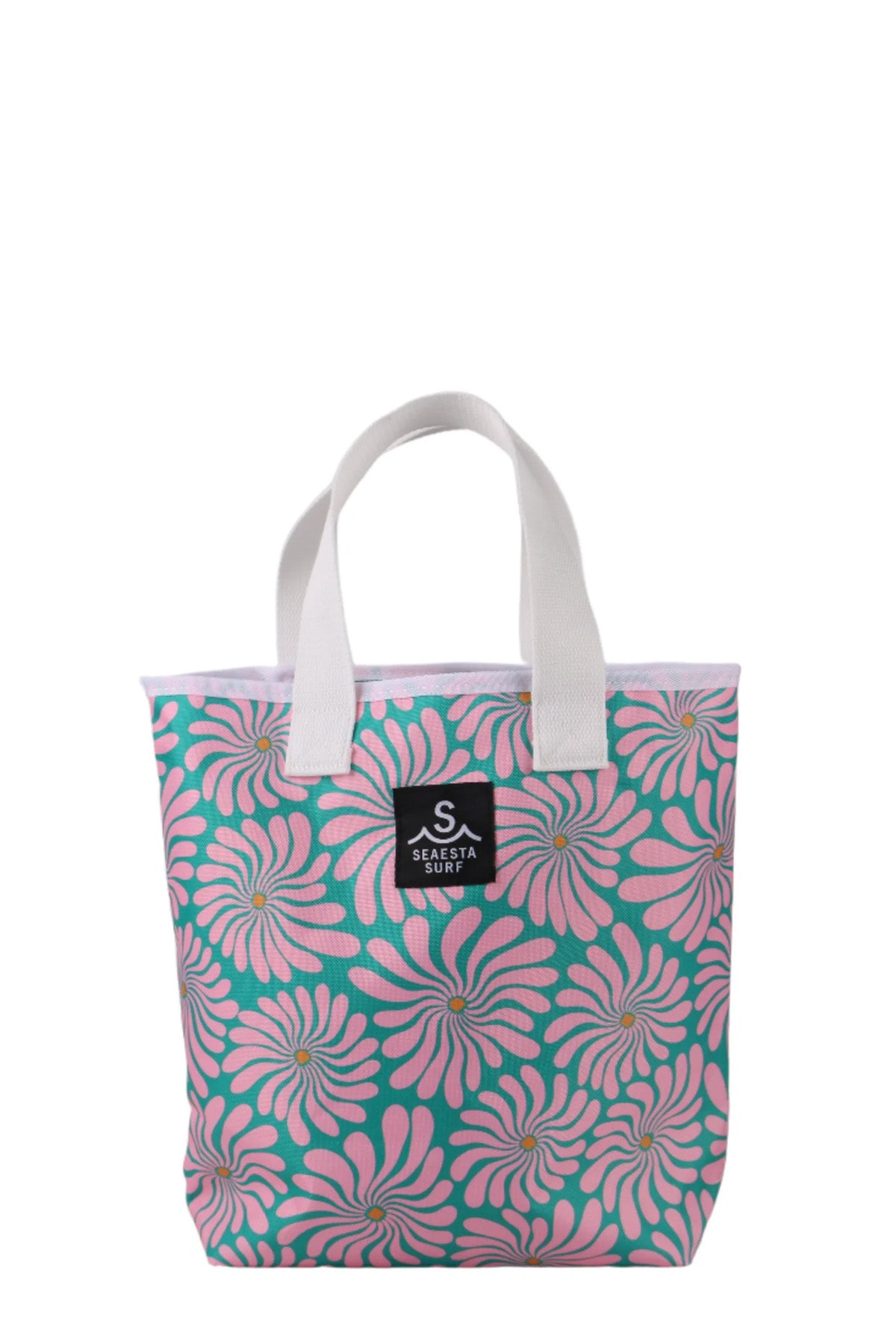 Eco-Friendly Kids Recycled Tote Bag with Wavy Floral Azalea Design - Perfect for School, Beach & Shopping - Sustainable Cotton Reusable Grocery Bag for Girls & Boys