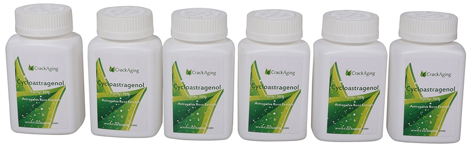 98% Pure Cycloastragenol Supplement for Anti-Aging & Telomere Support - 10mg per Capsule, 180 Capsules (6 Bottles) - Promotes Youthful Skin & Cellular Longevity - Perfect for Daily Wellness Routine & Healthy Aging Support