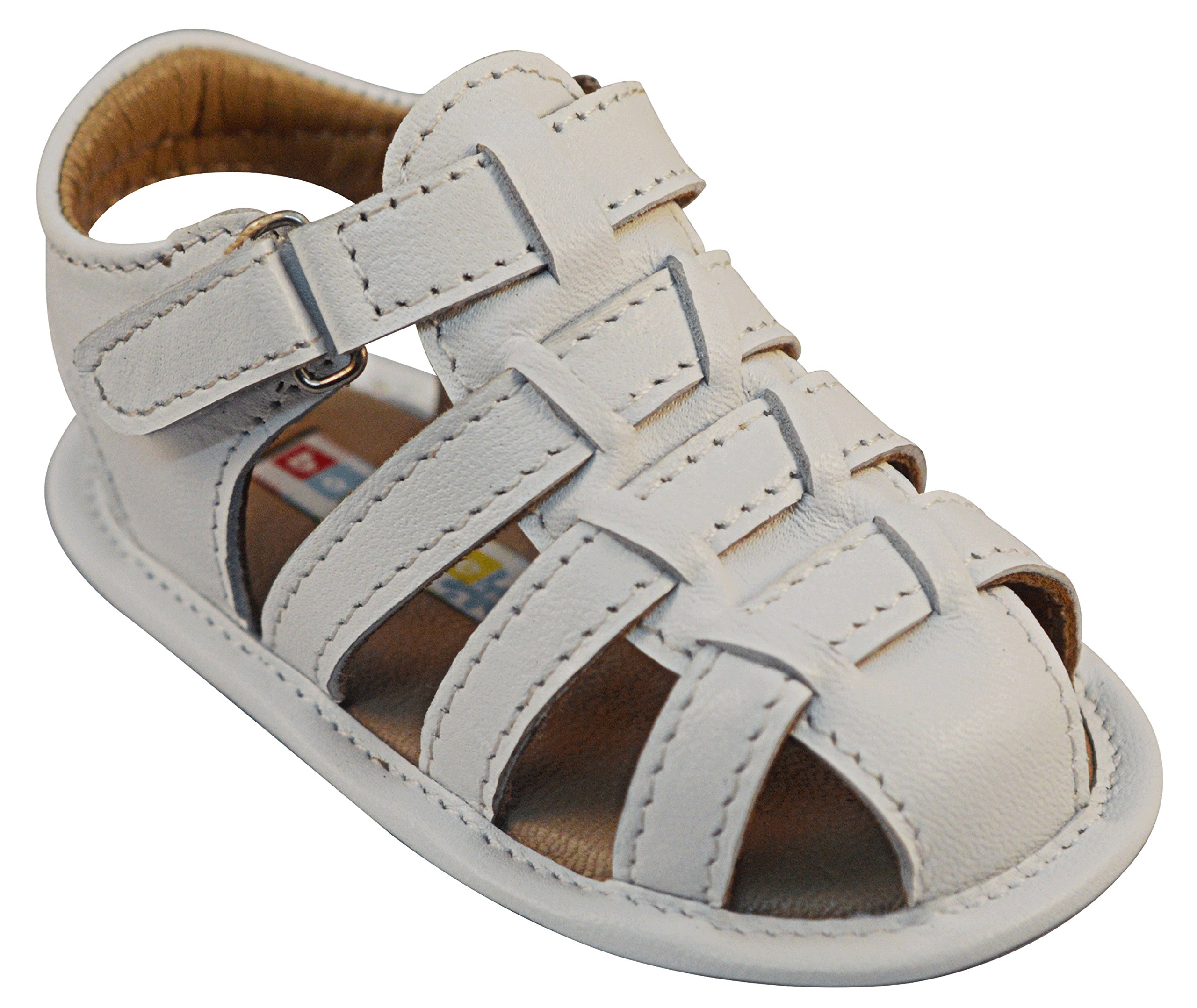 BobbleKids Baby Boys Leather Sandals with Iron Toe - Comfortable & Durable Thomas Themed Shoes for Toddlers - Perfect for Outdoor Play, Walks & Casual Wear