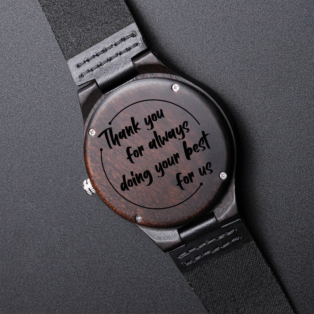 Personalized Engraved Wooden Watch for Men - Unique Christmas, Birthday Gift for Dad - Perfect for Casual Wear, Special Occasions & Gifts