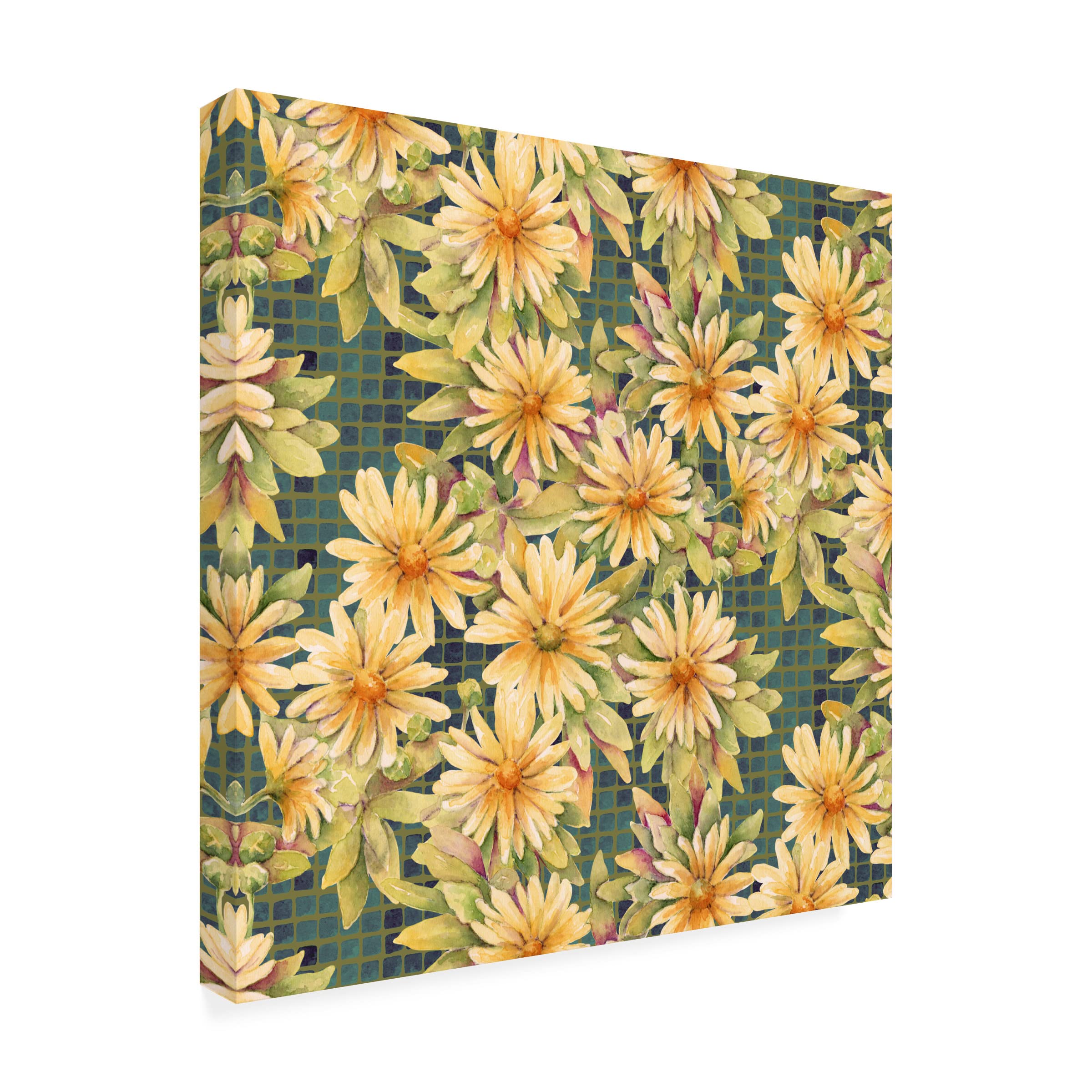 Trademark Fine Art 'Daisies' Canvas Wall Art Print by Yachal Design - Floral Home Decor for Living Room, Bedroom & Office