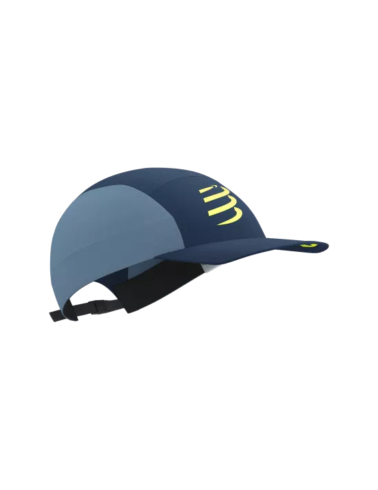 Compressport Unisex 5-Panel Lightweight Cap - Poseidon Denim | Breathable & Adjustable for Running, Cycling & Outdoor Sports
