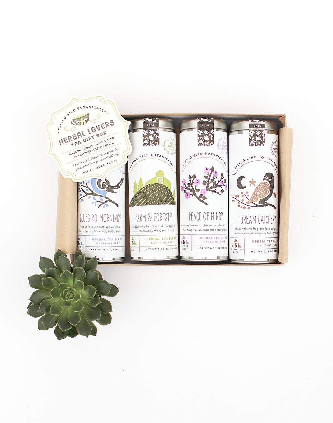 Premium Herbal Tea Gift Set - 4 Elegant Tins with 6 Organic Tea Bags Each | Perfect for Relaxation, Gifts & Tea Lovers | Chamomile, Peppermint, Hibiscus & Rooibos Blend