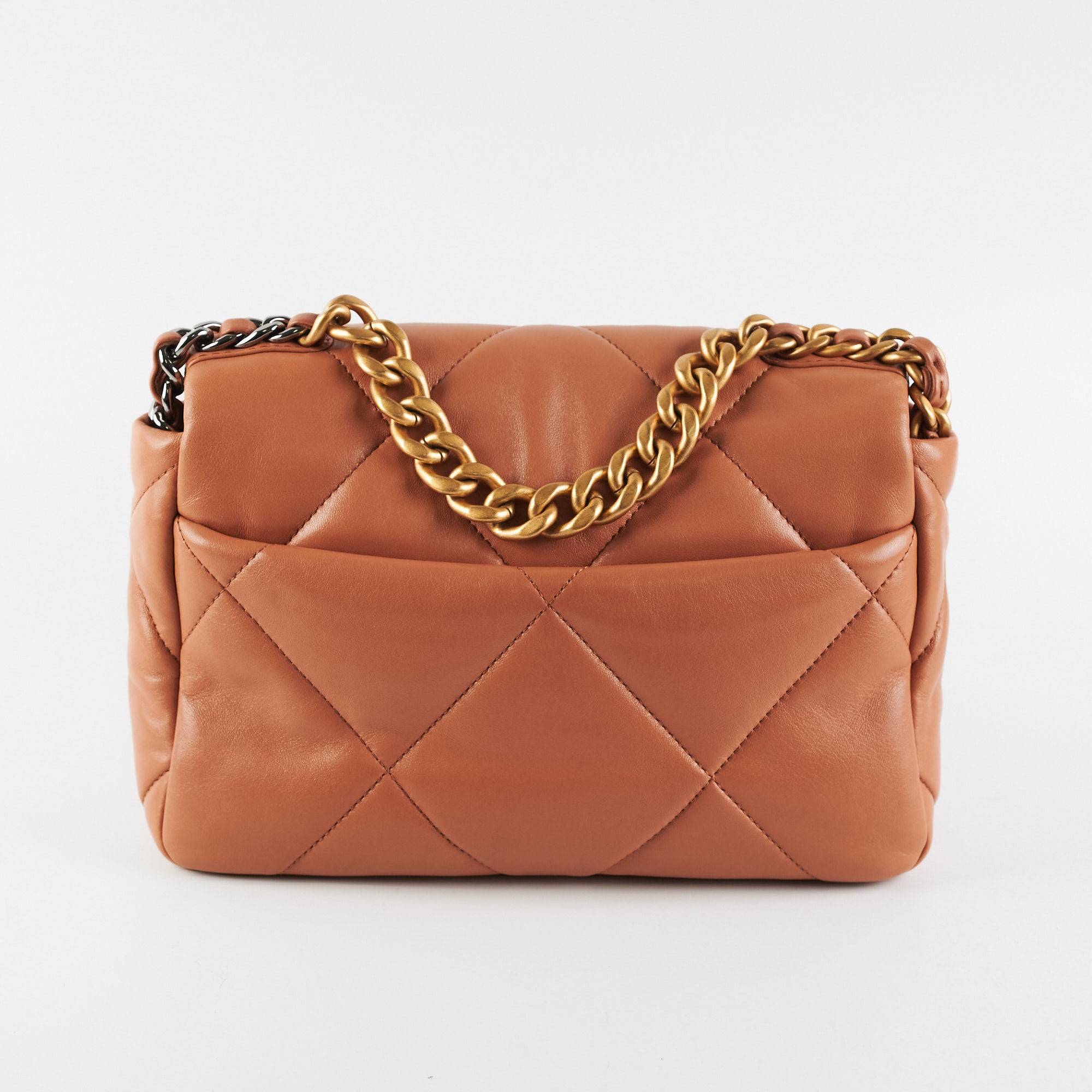 Chanel 19 Small Caramel 21P Handbag with Microchip - Luxury Designer Shoulder Bag for Women, Perfect for Daily Use, Work & Special Occasions