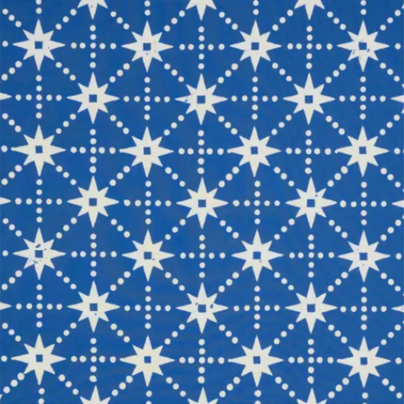 Stars Block Printed Cotton Fabric - Light Indigo Reverse Dye - Perfect for Boho Home Decor, DIY Crafts & Fashion Accessories