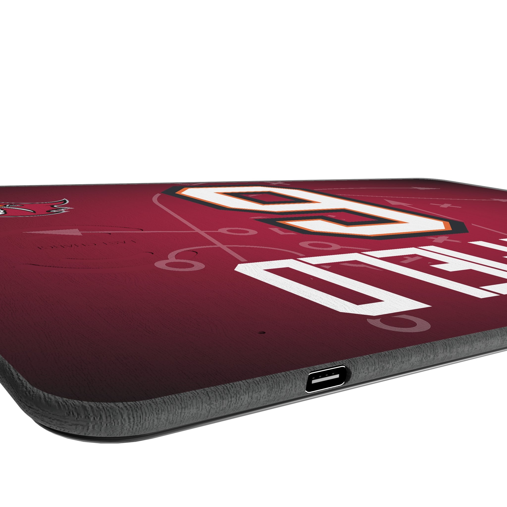 Baker Mayfield Tampa Bay Buccaneers Wireless Charging Mouse Pad - 15W Fast Charging Gaming Mousepad with 6 Game Tactics - Perfect for Football Fans, Office & Gaming Setup