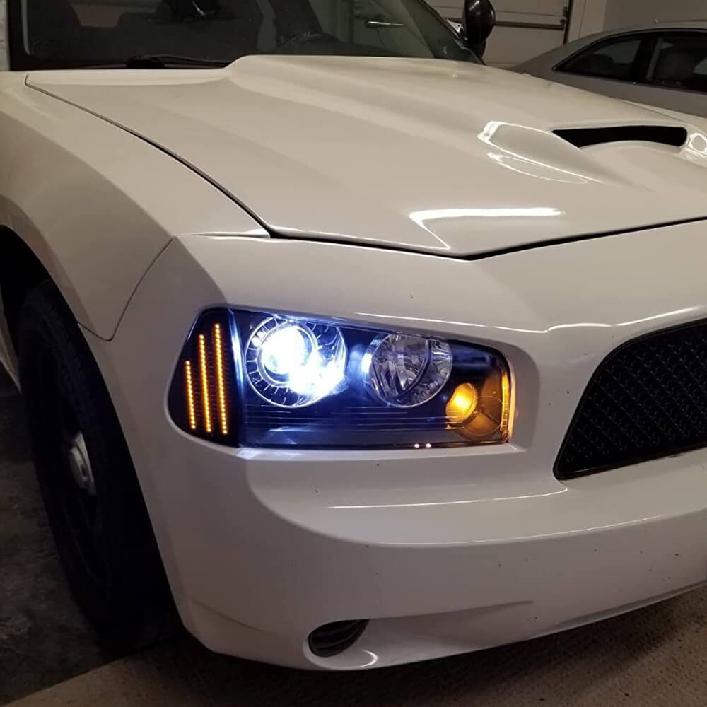 2006-2010 Dodge Charger Sequential LED Corner Lights - 3 Row LED Beams Front Side Marker Lights | Enhanced Visibility & Style for Night Driving & Car Customization