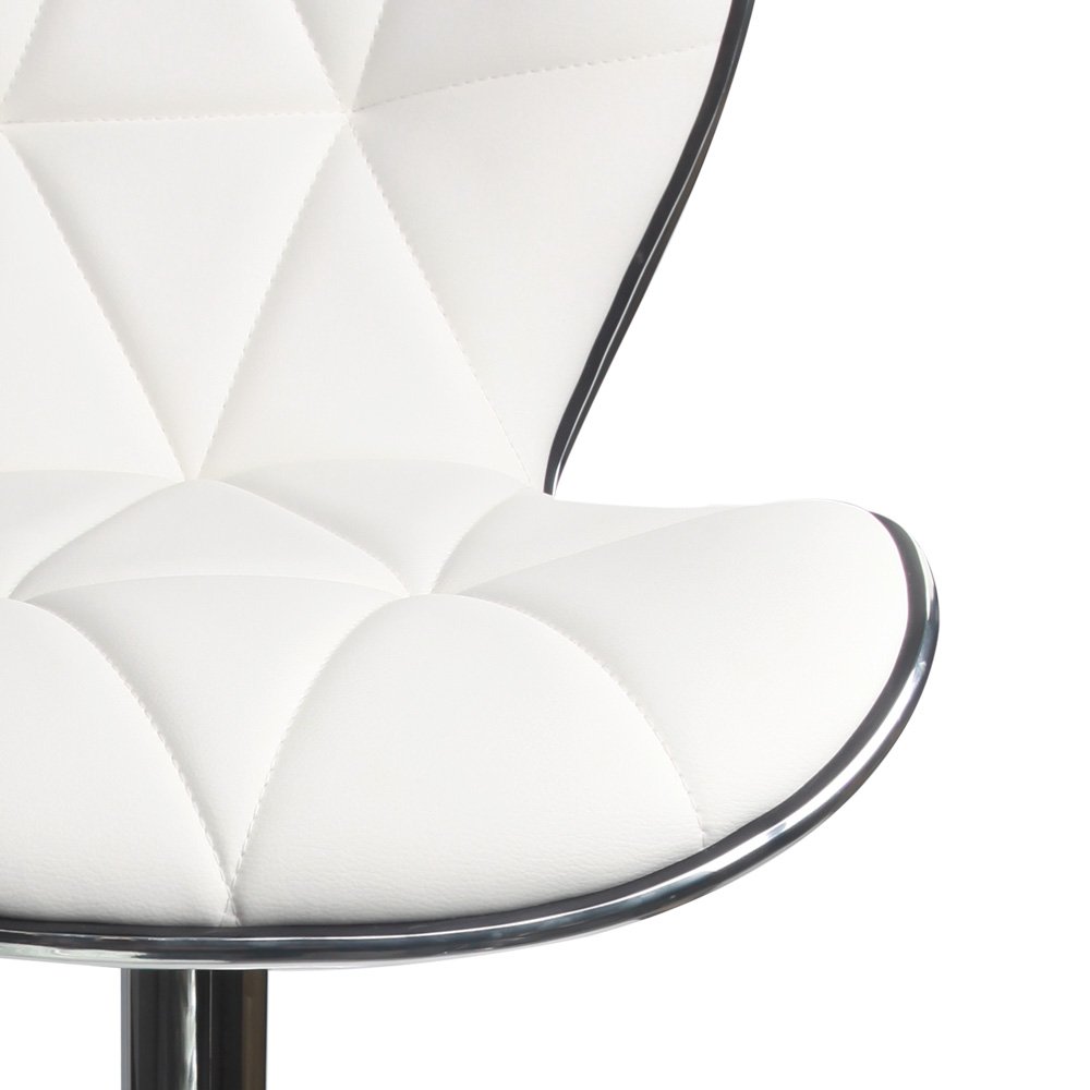 **Adjustable Swivel Bar Stools with PU Leather Seat & Chrome Base - Set of 2 White Kitchen Counter Chairs with Backrest & Hydraulic Lift - Perfect for Dining, Kitchen Island & Home Bar**