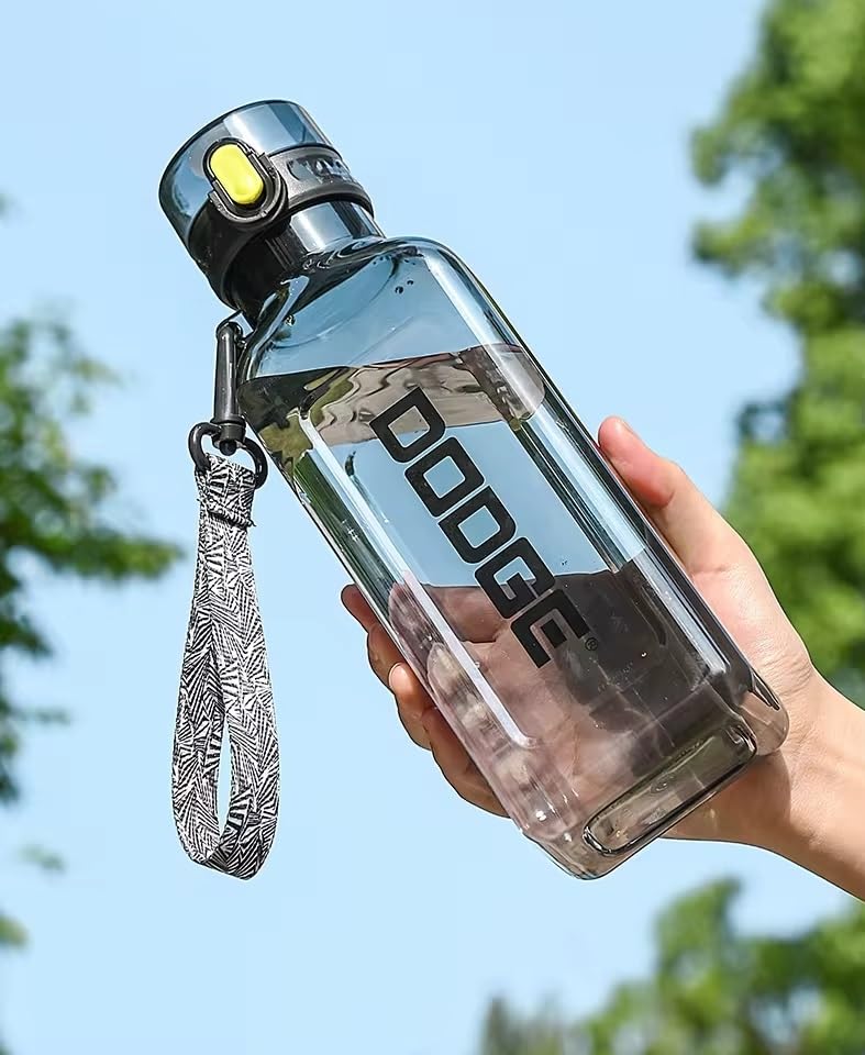 AquaFit Dodge Water Bottle - 24oz Insulated Stainless Steel Water Bottle with Leak-Proof Lid, Gray & Black - Perfect for Gym, Hiking, Travel & Outdoor Activities