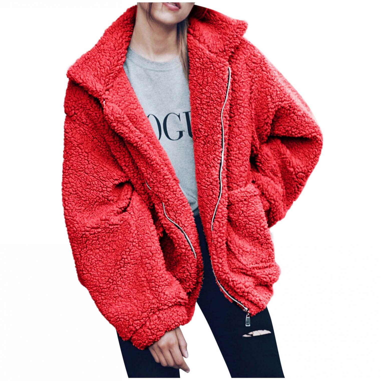 AODONG Women's Winter Coats - Fashionable Warm Zip Up Jacket with Long Sleeves, Oversized Outerwear for Cold Weather | Perfect for Daily Commute, Outdoor Activities & Casual Wear
