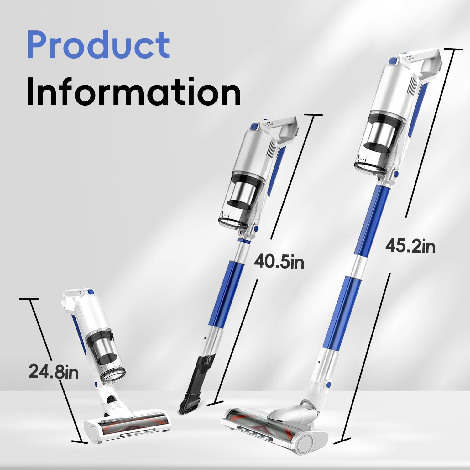 Whall Cordless Vacuum Cleaner - Powerful 25Kpa Brushless Motor, Lightweight Stick Vacuum for Home, Pets, Carpet & Hard Floors | 55 Min Runtime, White | Perfect for Quick Cleanups & Pet Hair Removal