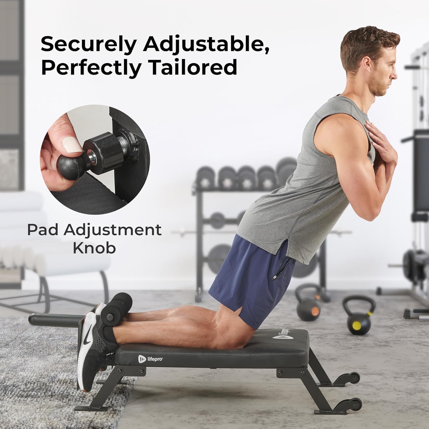 Lifepro Nordic Curl Machine - Adjustable Home Gym Equipment for Hamstring & Glute Workouts - Compact Leg Strength Trainer with Wheels for Easy Storage - Perfect for Home Fitness, Strength Training & Flexibility Exercises