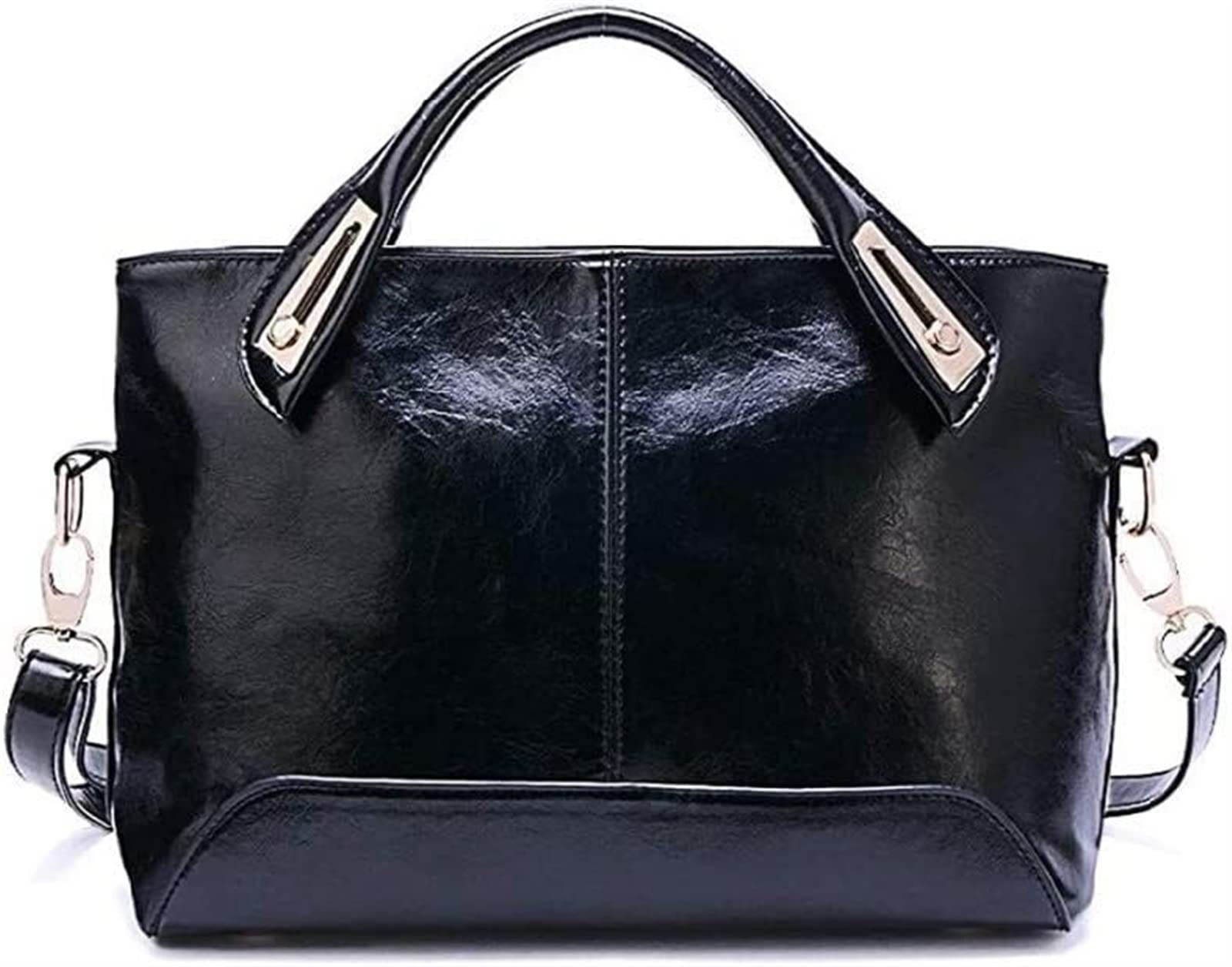 Stylish Women's PU Leather Tote Bag - Fashionable Shoulder Handbag with Zipper Closure for Work, Travel & Shopping (Black)