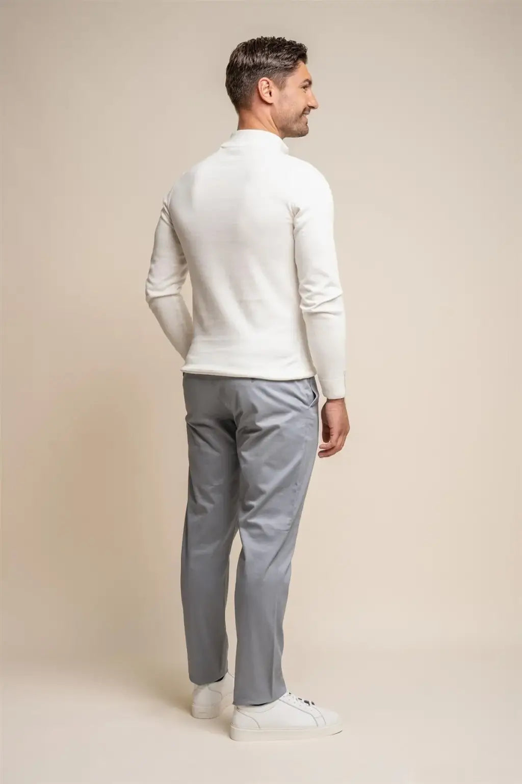 Cavani Men's Dakota Ice Blue Chino Pants - Slim Fit Casual Dress Pants for Work, Office & Business Attire | Comfortable & Stylish Men's Trousers