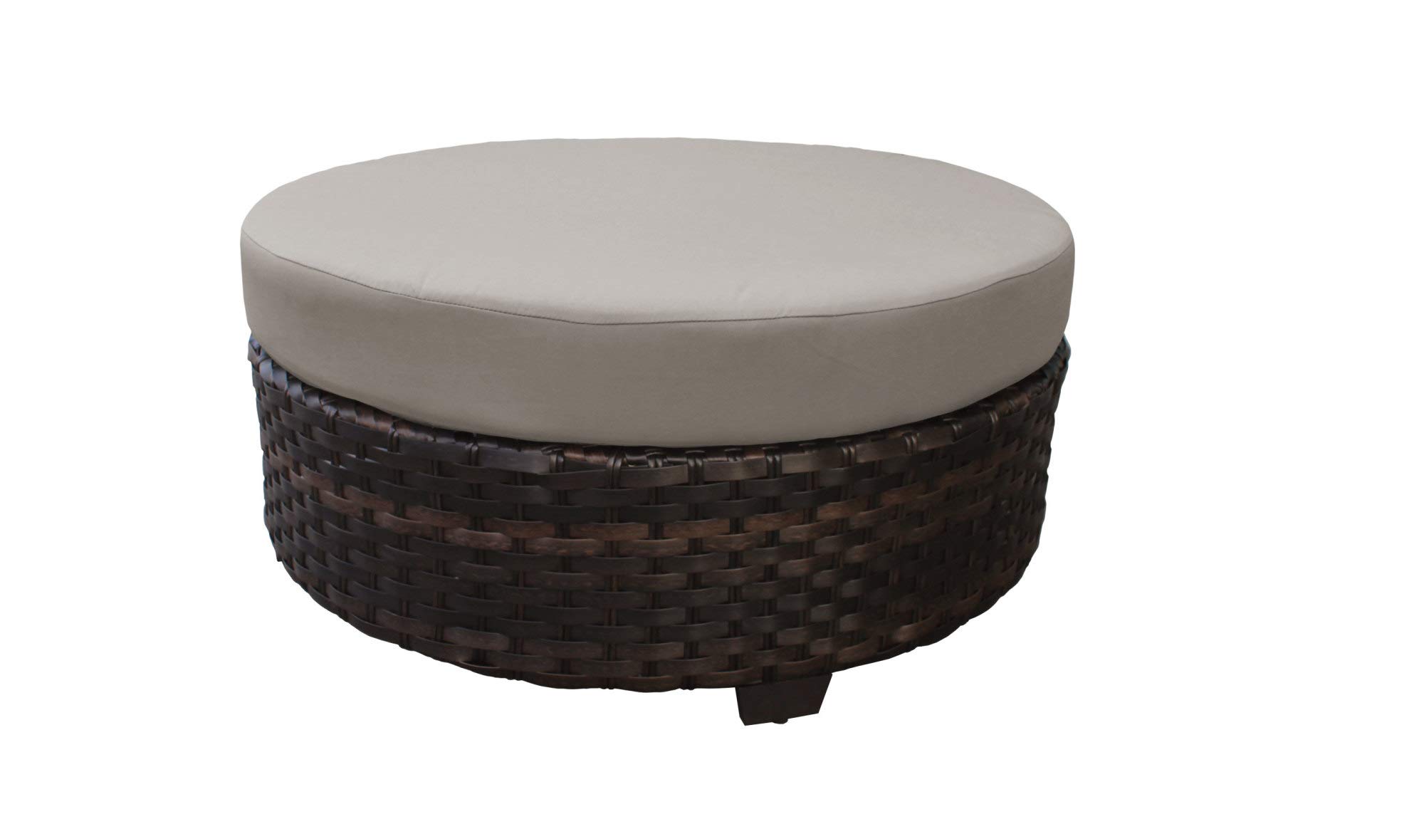 Kathy Ireland River Brook Round Coffee Table - Beige Wooden Living Room Furniture for Home Decor & Modern Interior Design