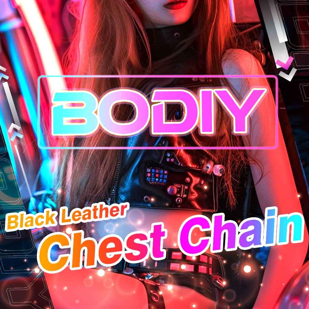 BODIY Punk Body Harness - Black Gothic Leather Waist & Chest Strap Belt - Adjustable Rave Body Jewelry for Women & Girls - Perfect for Halloween, Cosplay, and Gothic Fashion