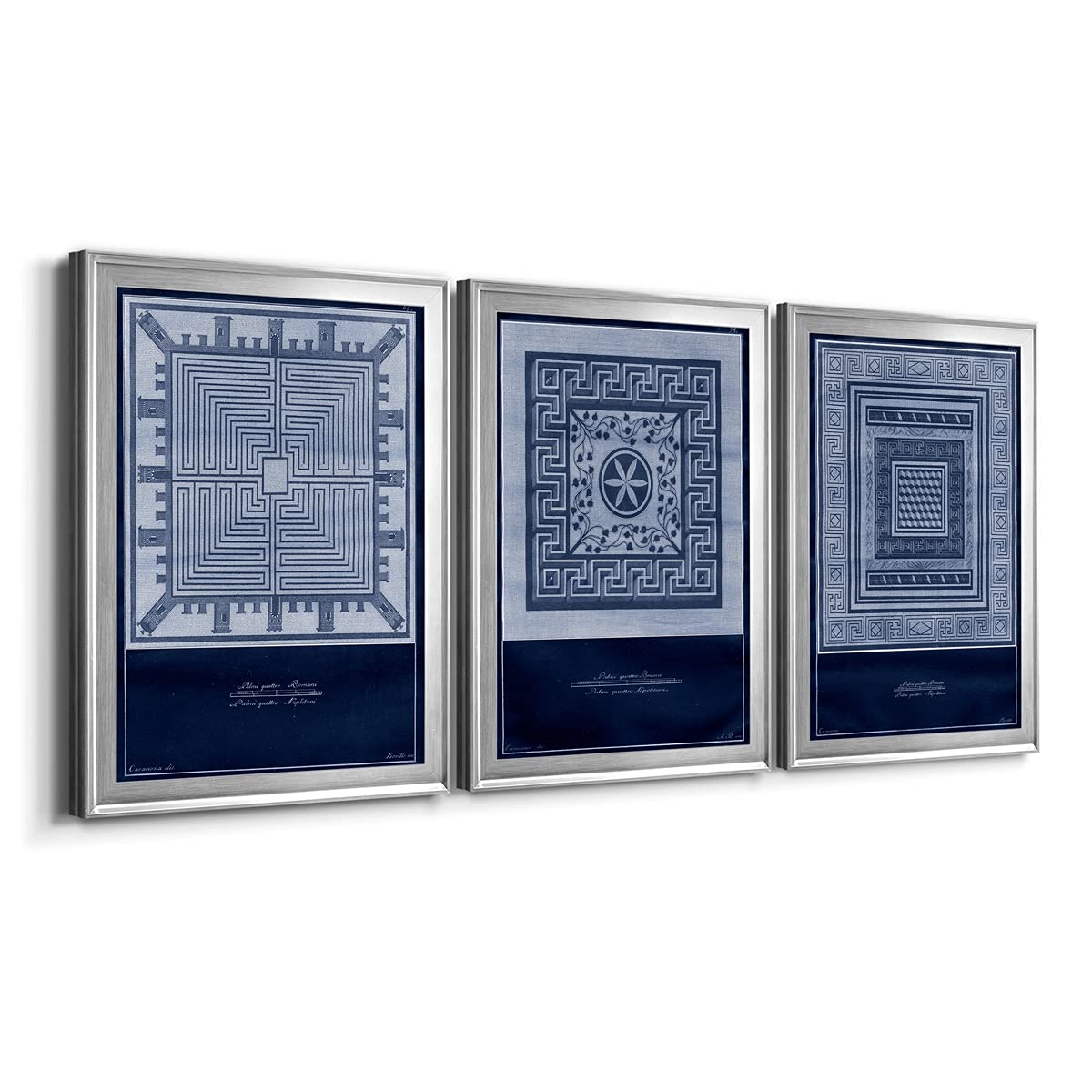Renditions Gallery Wall Decor Set - 3 Piece Silver Framed Canvas Art (18x24 Inches Each) - Beach, Nautical, Bohemian & Country Style Wall Art for Living Room - Perfect for Coastal, Farmhouse or Eclectic Home Decor