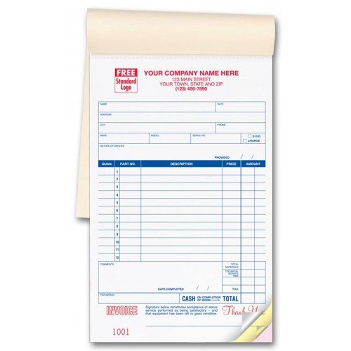 Service Order Invoice Books - Customizable Carbonless Duplicate Forms for Small Business, Contractors & Service Providers | Perfect for Billing, Work Orders & Receipts