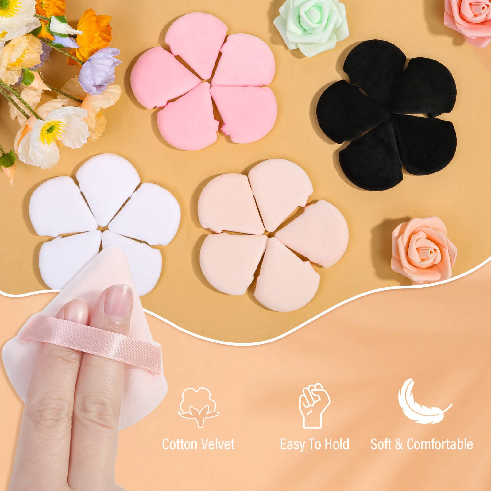 20pcs Triangle Powder Puffs - Premium Makeup Sponge Applicators for Loose & Pressed Setting Powder | Soft Face & Eye Cosmetic Puffs | Perfect for Professional Makeup Artists & Daily Beauty Routine
