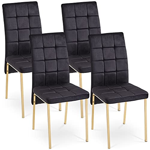 Black Velvet With Gold Color Legs